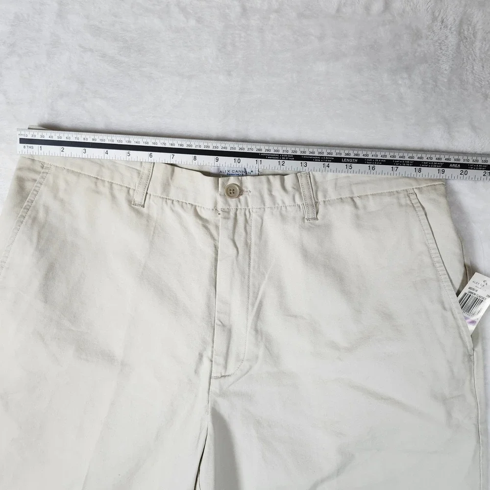 Alex Cannon Shorts Men 38 Stone New NWT Classics Flat Front‎ Cotton Blend